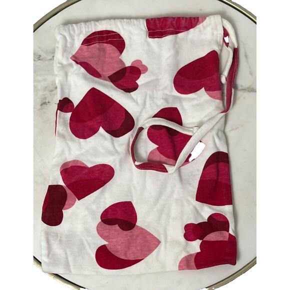 Pajama Essentials Travel Bag Hearts Drawstring Lightweight Pack Lingerie Jewelry - Picture 1 of 2